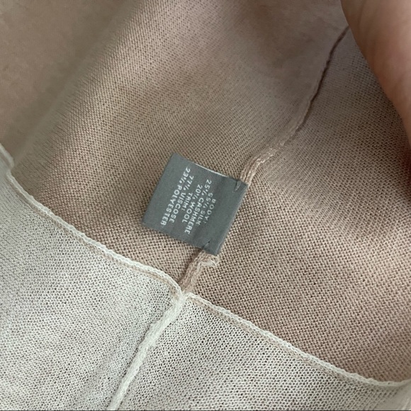 NEIMAN Marcus Cashmere Collection Chiffon-Trim Open-Front blush Cardigan medium - Picture 7 of 8